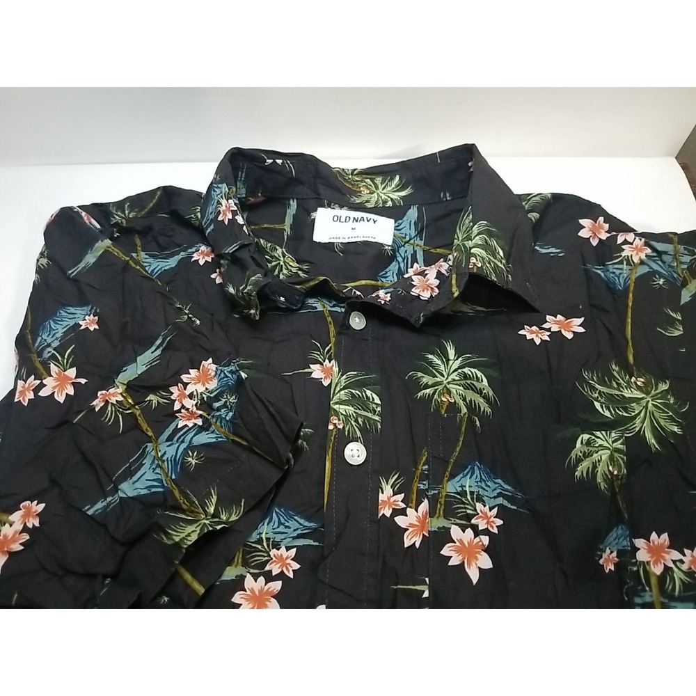 Old Navy Mens Hawaiian Shirt Sleeve Button‎ Up Medium Shirt